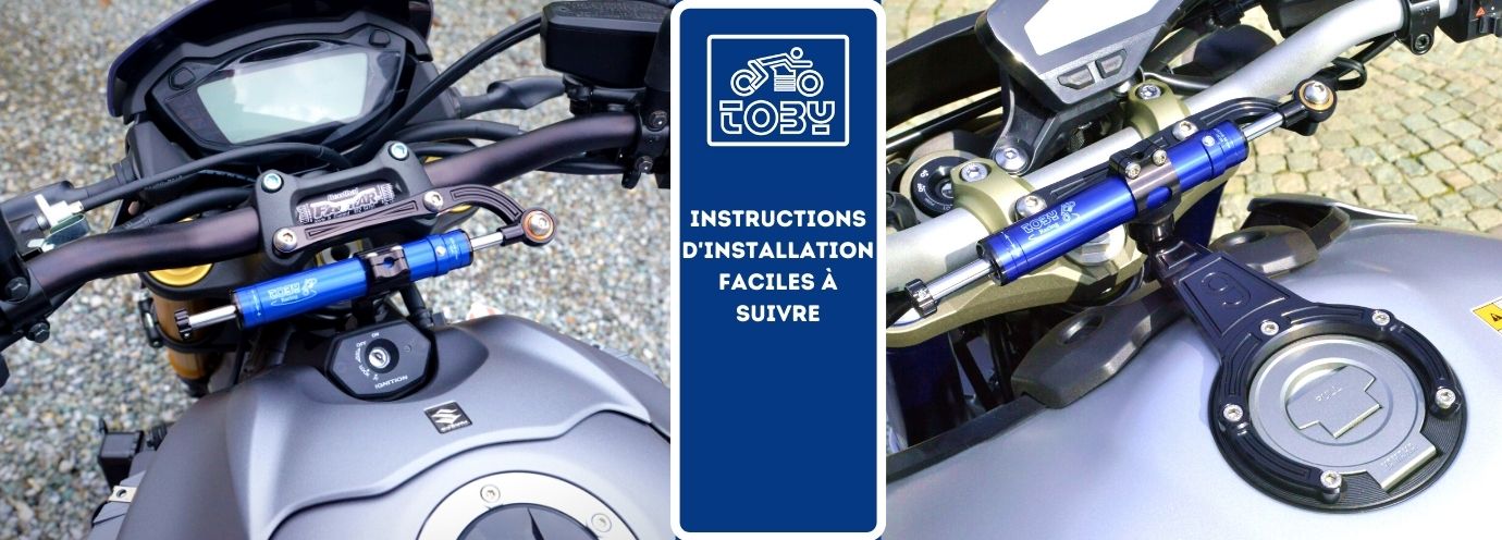 EXEMPLE D'INSTALLATION D4AMORTISSEUR DE DIRECTION TOBY